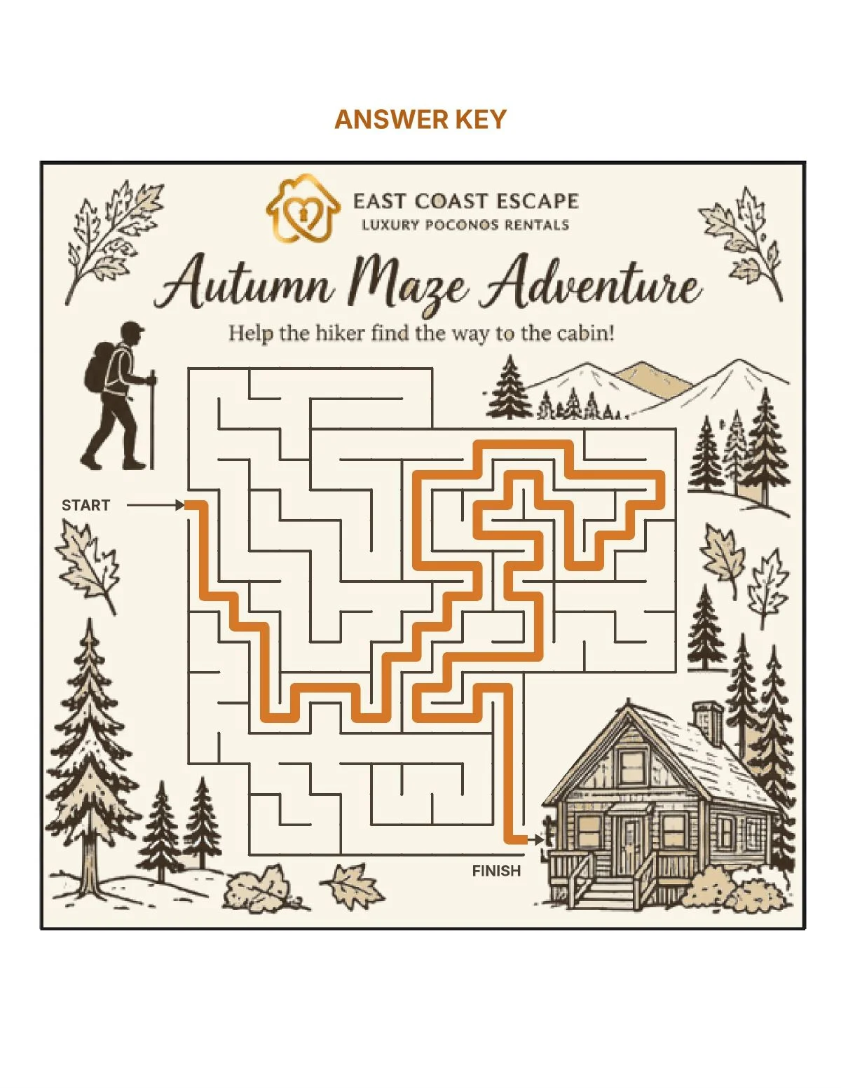 Answer key: Autumn Maze Adventure